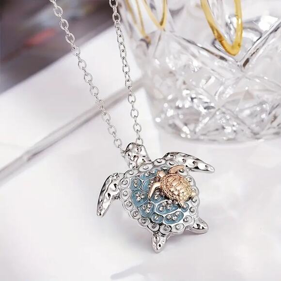 💣Stunning Sea Turtles Pendant Necklace Creative Jewelry Gift | Golden Baby - Picture 3 of 11
